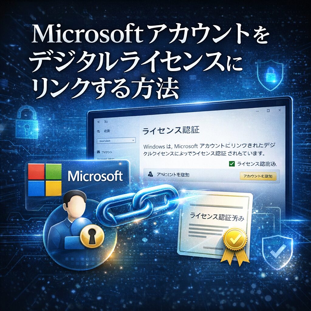 Microsoftアカウントをデジタルライセンスにリンクする方法｜Windows認証のやり方