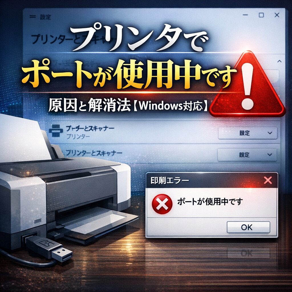 プリンタで「ポートが使用中です」と表示される原因と解消法【Windows対応】