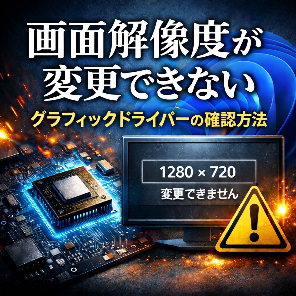 Windowsで画面解像度が変更できない｜グラフィックドライバの確認方法