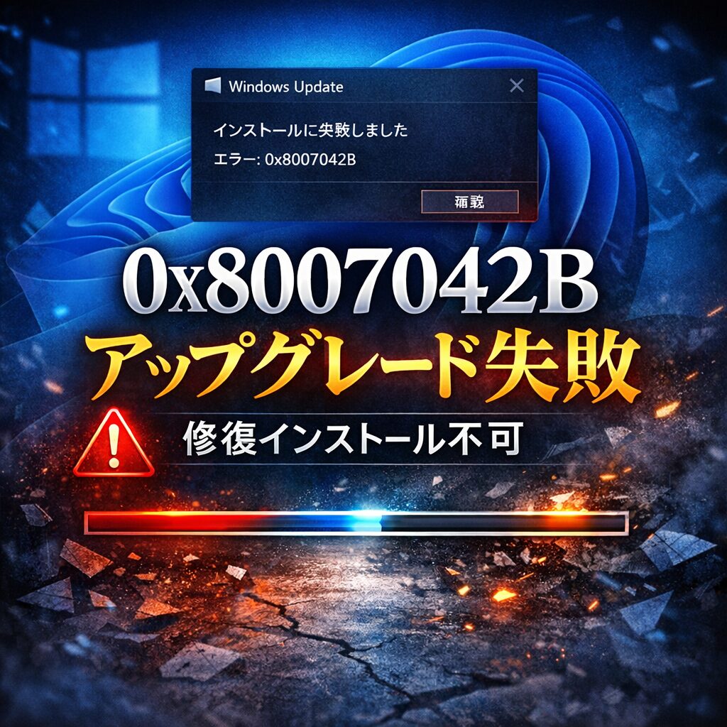 【Windows11】0x8007042Bでアップグレード失敗｜修復インストール不可の対処法
