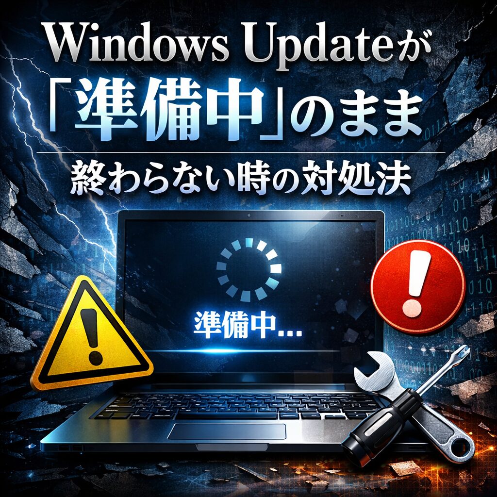 Windows Updateが「準備中」のまま終わらない時の対処法