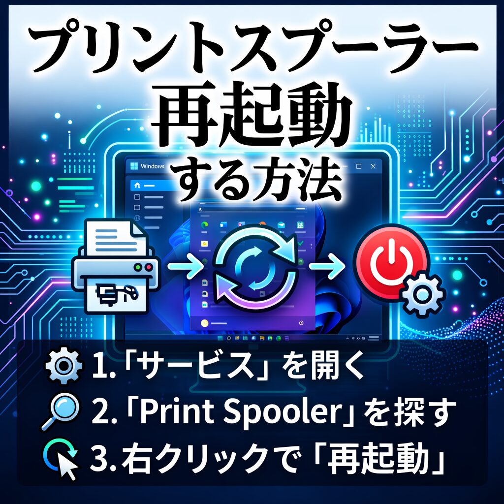 Windowsでプリントスプーラー（print spooler）を再起動する方法