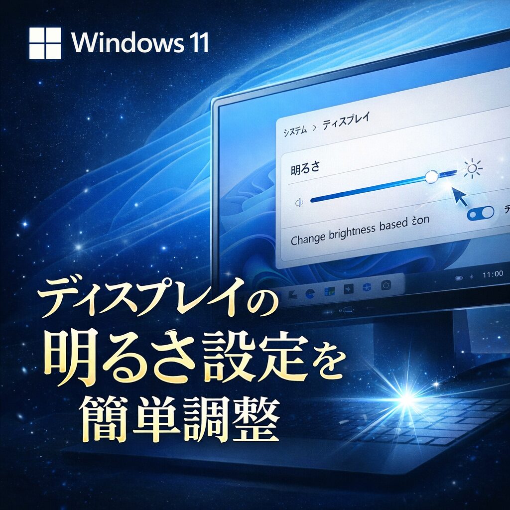 ディスプレイの明るさ設定を簡単に調整する方法【Windows11対応】