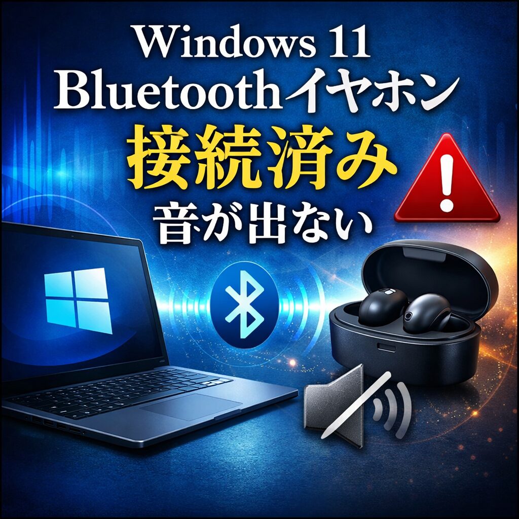 Windows11でBluetoothイヤホンが「接続済み 音が出ない」原因と対処法