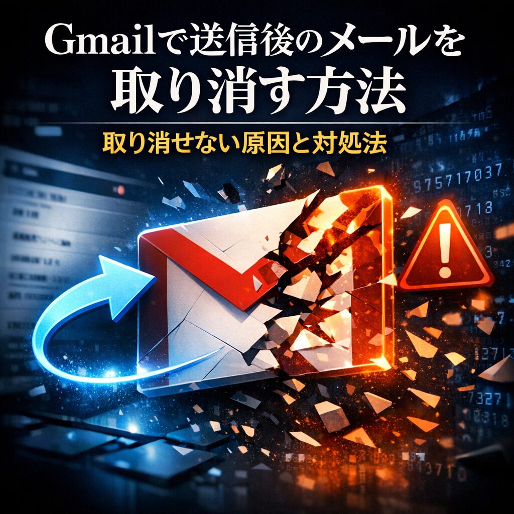 Gmailで送信後のメールを取り消す方法｜取り消しできない原因と対処方法