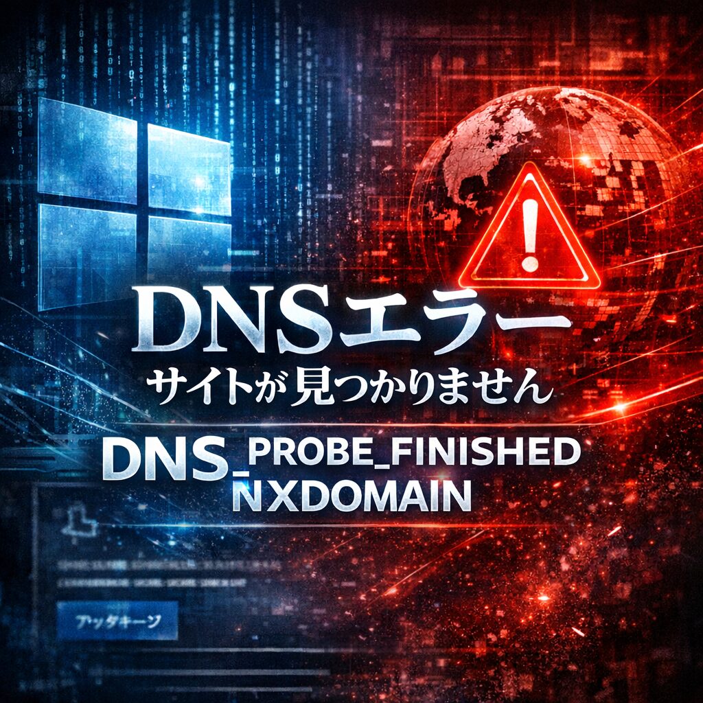 WindowsでDNS_PROBE_FINISHED_NXDOMAINが出る原因と対処法