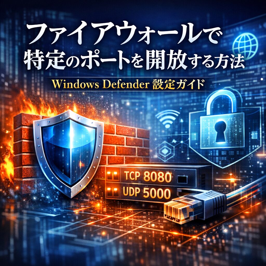 ファイアウォールで特定のポートを開放する方法｜Windows Defender設定ガイド