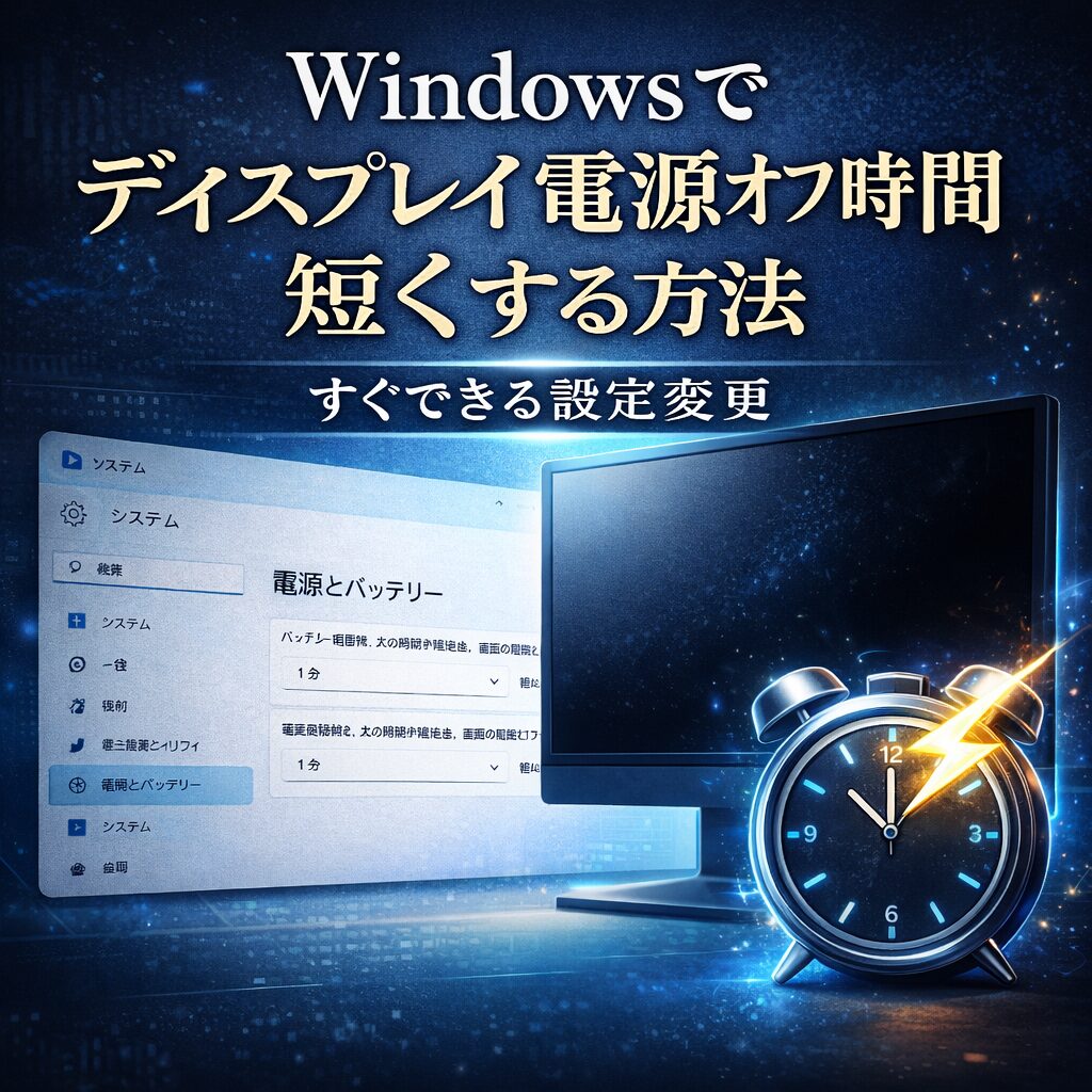 Windowsでディスプレイの電源オフ時間を短くする方法【すぐできる設定変更】