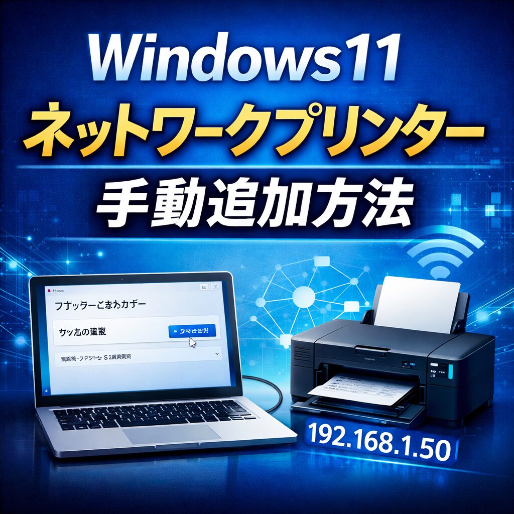 Windows11でネットワークプリンターを手動追加する方法｜IPアドレス指定で接続する手順